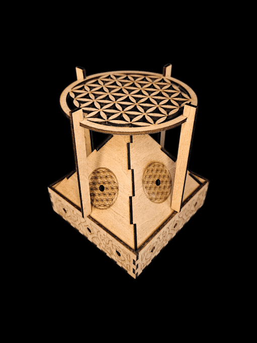 Encensoir pyramide fleur de vie avec support de purification et rechargement vendu avec encens