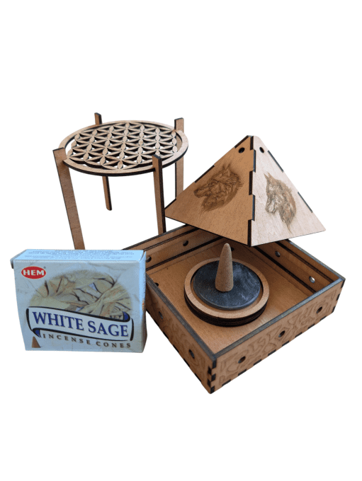 Encensoir Pyramide Loup & Fleur de Vie