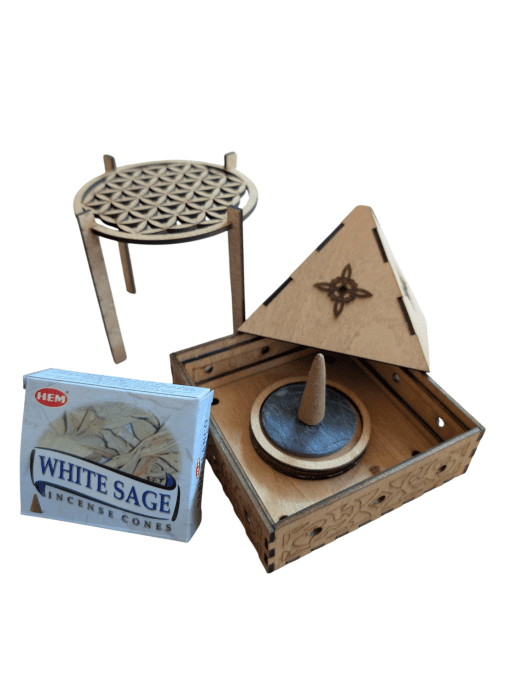 Encensoir Pyramide Nœud de Sorcière & Fleur de Vie