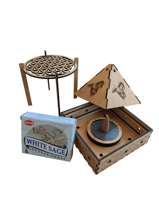 Encensoir Pyramide Cheval & Fleur de Vie