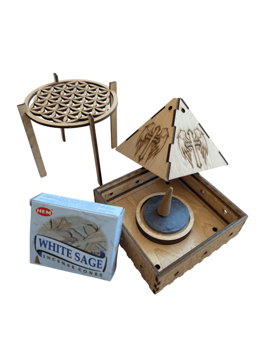 Encensoir Pyramide Croix Ailée & Fleur de Vie