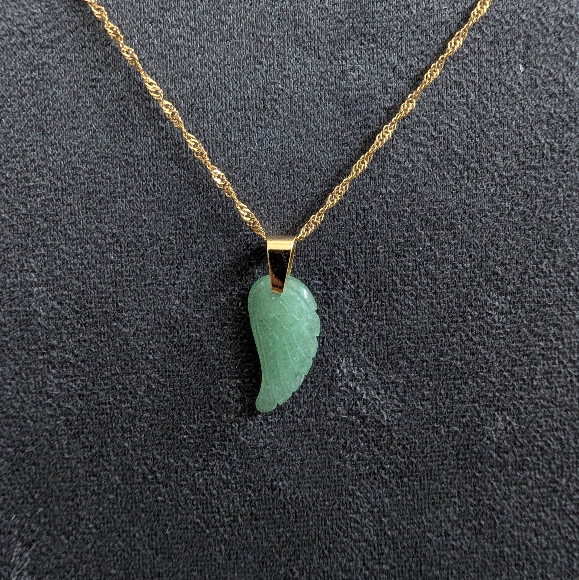Collier aile d’ange en Aventurine verte