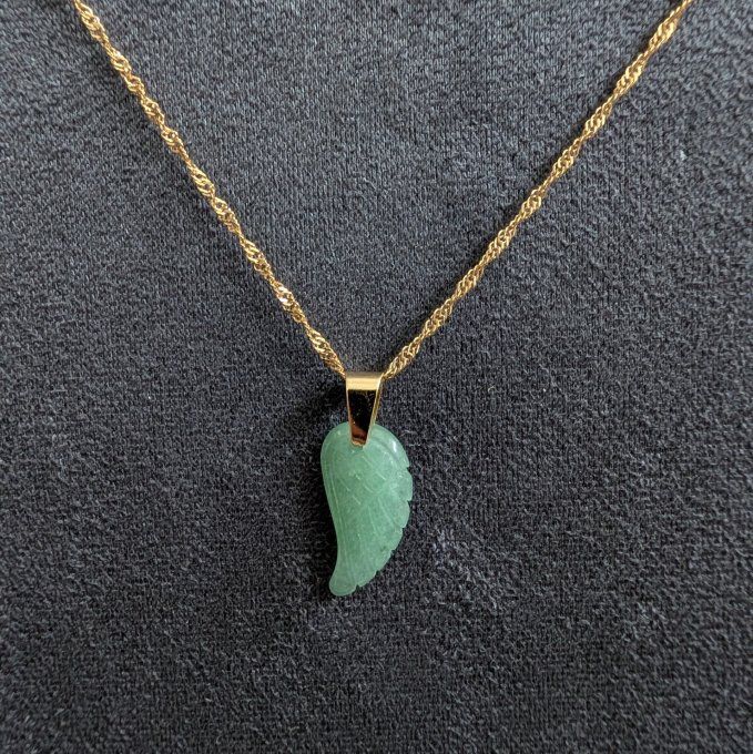 Collier aile d’ange en Aventurine verte