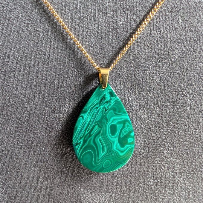 Collier goutte en Malachite